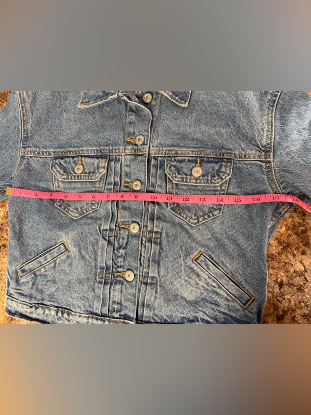 Old Navy Light Blue Washed Cropped Denim Jean Jacket XS Y2K 90s Fall Spring - Picture 4 of 4